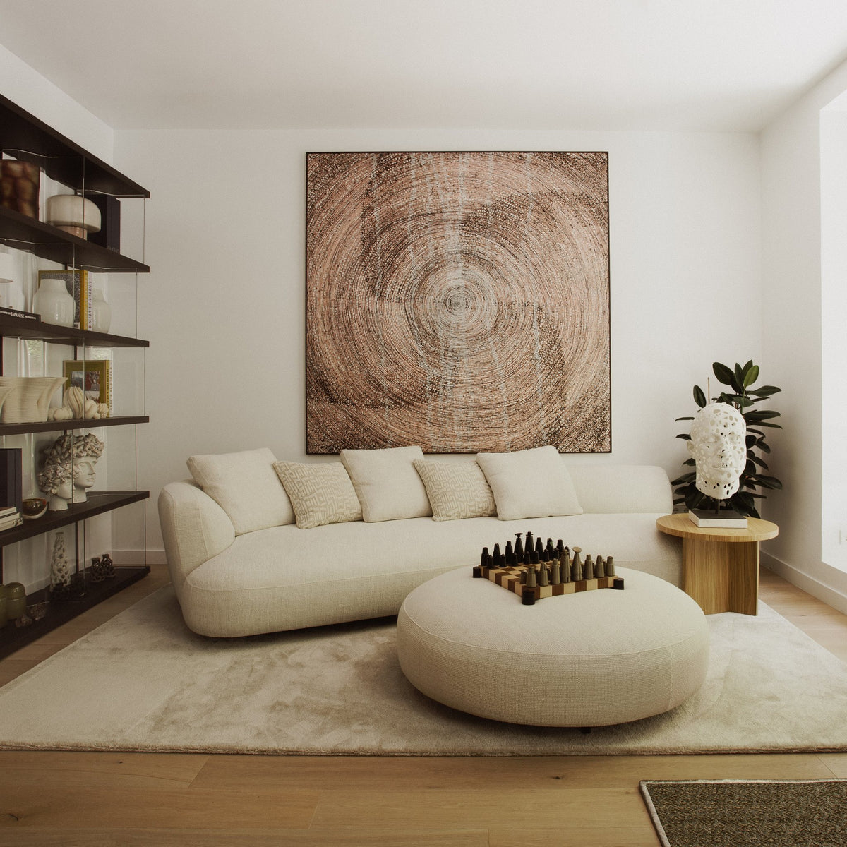 Alfombra rectangular RIGA color cream — Cut Cut